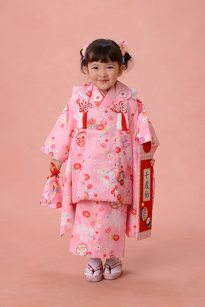 水戸市の写真館で撮影した七五三の女の子の記念写真|大林写真館